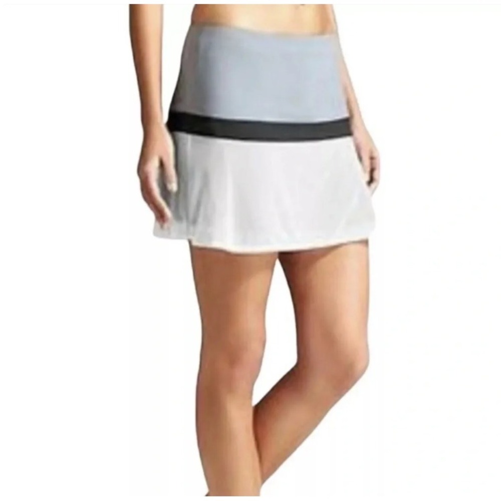 Athleta‎ Upbeat Mesh Skort Athletic Golf Colorblock Gray Black Medium